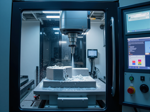 精密机械设备展示,数控机床正在运行,现代化机械加工车间背景,专业制造环境